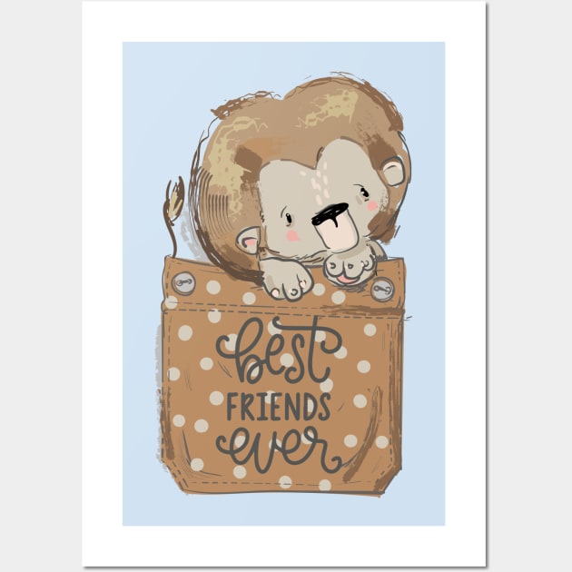 Pocket Lion Wall Art by EveFarb